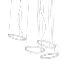Halo Single Round LED Pendant Light in Matte White by Martin Azua