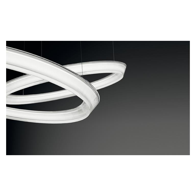 Modern Halo Single Round LED Pendant Light in Matte White by Martin Azua For Sale