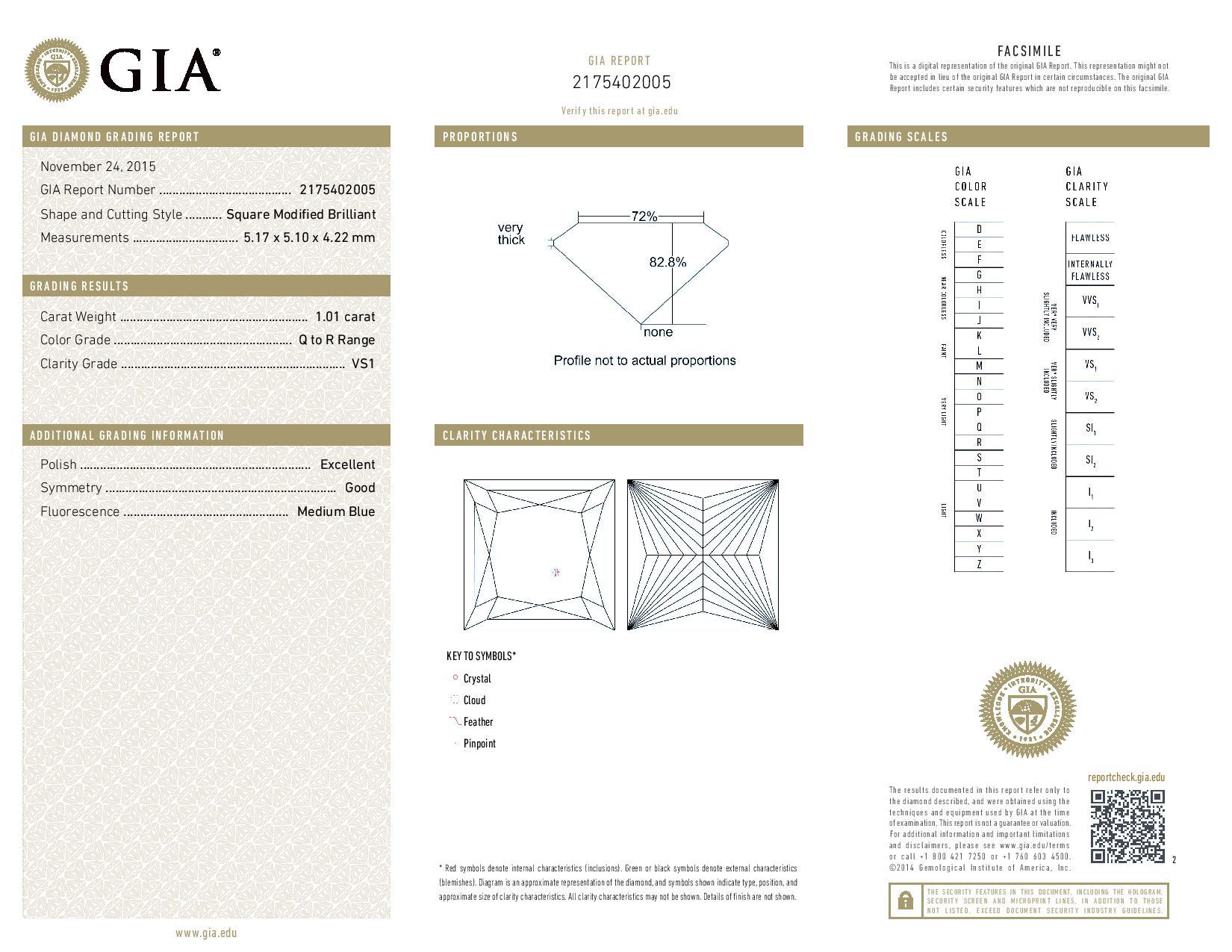 Anello Halo con gambo diviso con diamante Q-R/VS1 GIA taglio principessa al centro. D2.20ct.t.w. In condizioni Nuovo in vendita a Los Angeles, CA