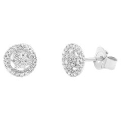Halo Star Diamond Earrings 14K White, Yellow, and Rose Gold
