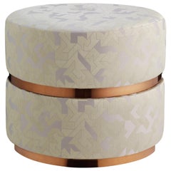 Halo Stool, Contemporary round stool with metal detailing 