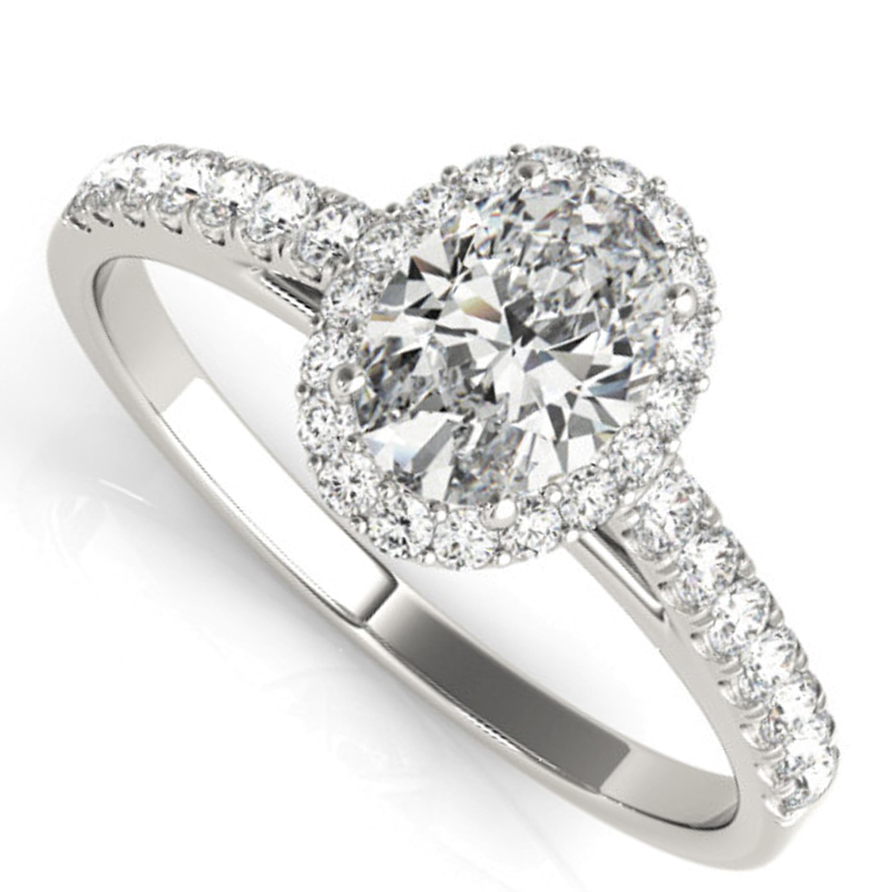 Halo Style Diamond Accented Oval Cut Diamond GIA Certified Engagement Ring In New Condition For Sale In Los Angeles, CA