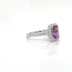 Halo Style Pink Sapphire & Diamond Ring