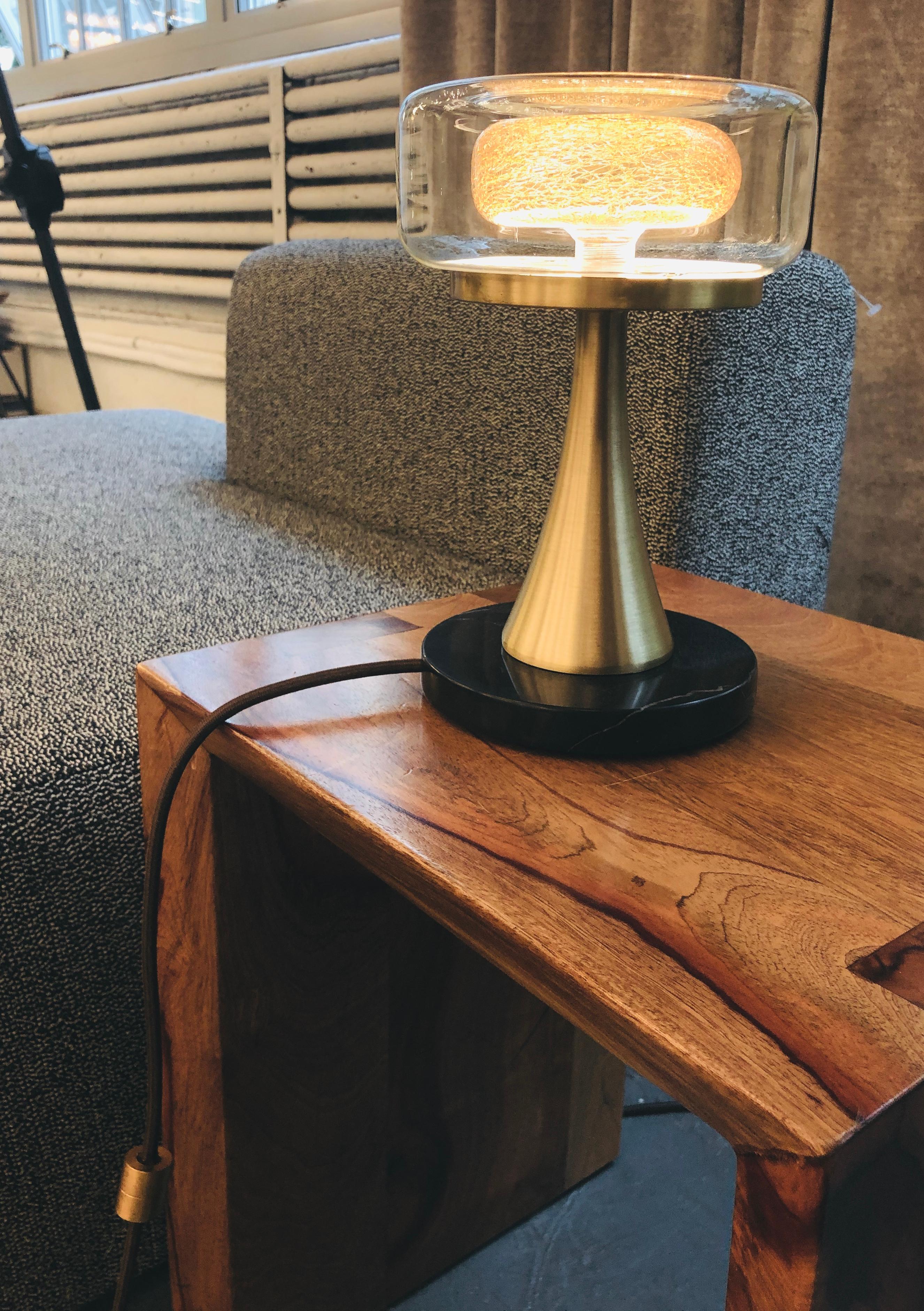 Modern Halo Table Lamp Blown Glass by Shakuff