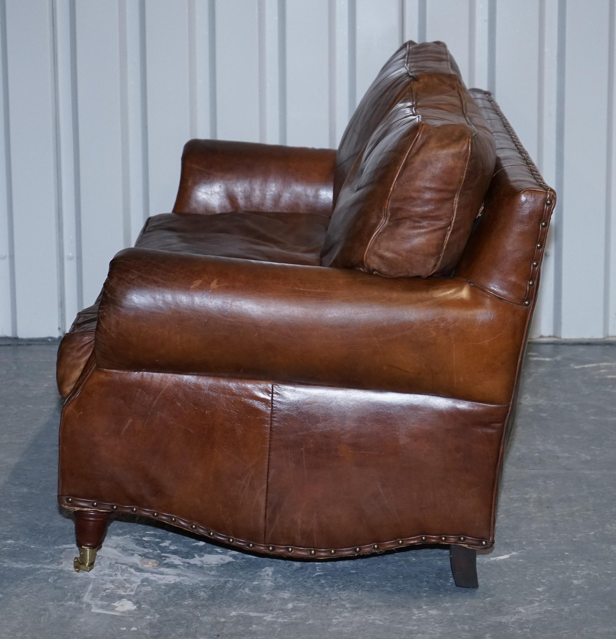 HALO TIMOTHY OULTON STYLE BALMORAL THREE SEATER BROWN HERiTAGE