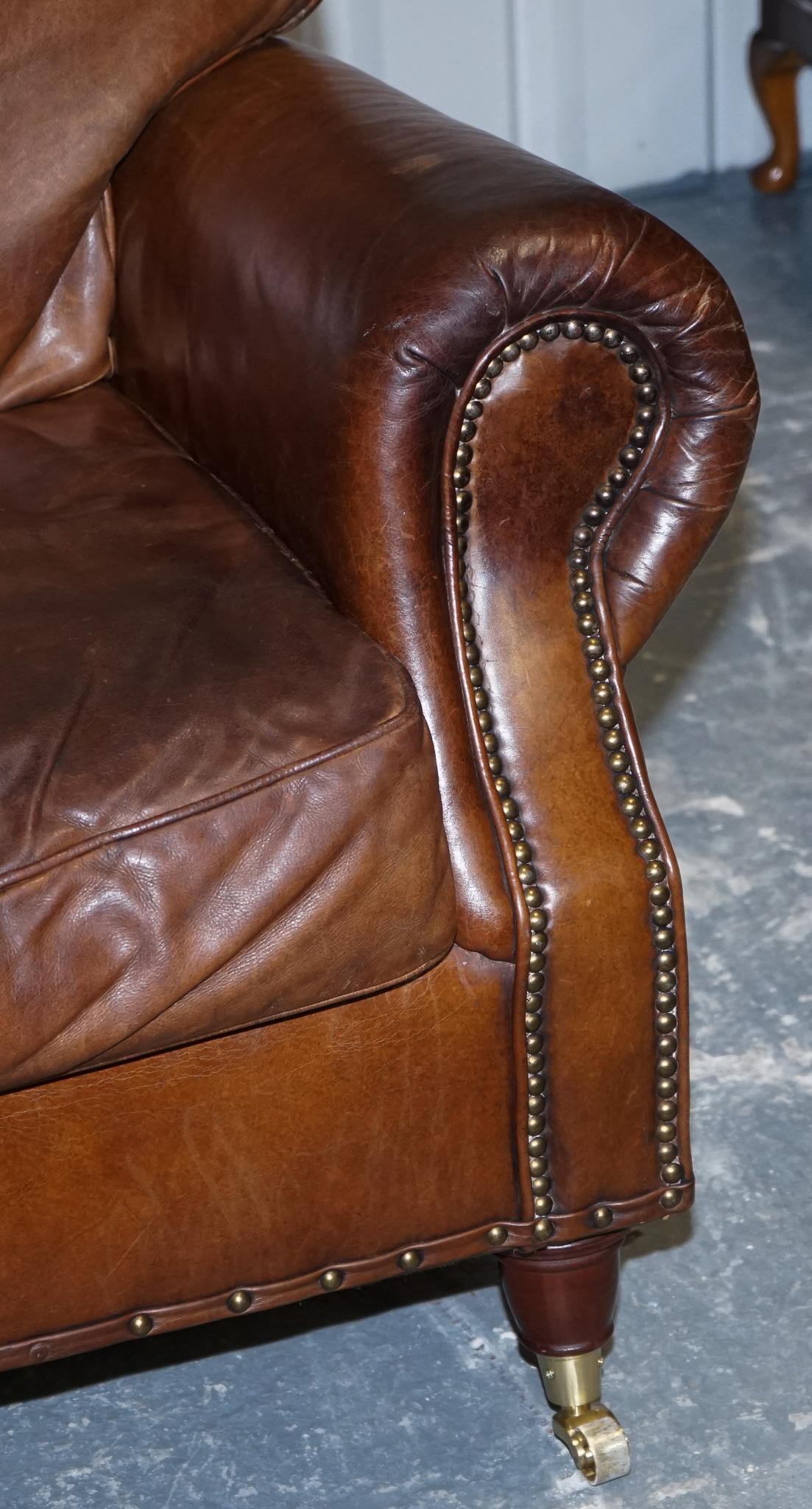 HALO TIMOTHY OULTON STYLE BALMORAL THREE SEATER BROWN HERiTAGE
