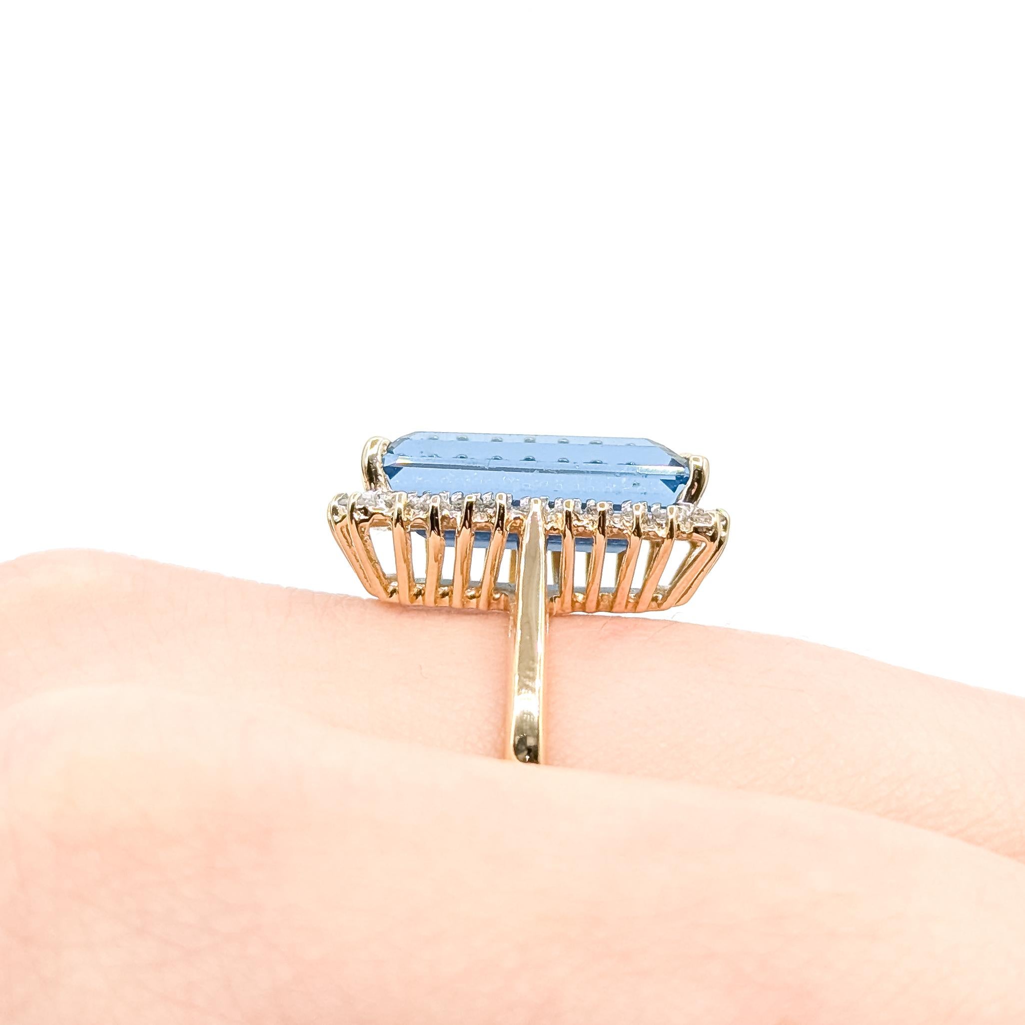 De las mujeres Halo Topaz & Diamond Ring in 14k en venta