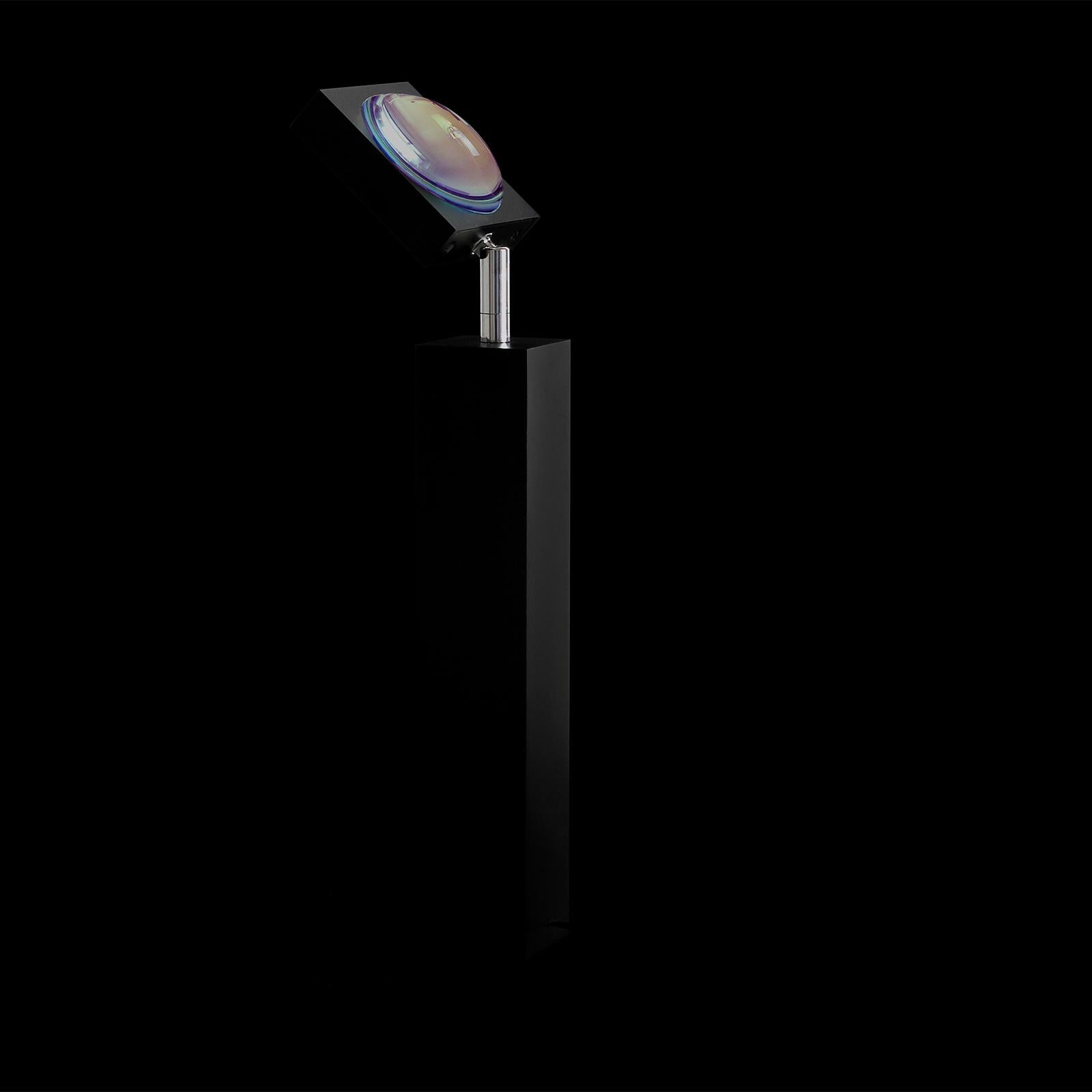 Modern Halo Up Floor Lamp in Black by Mandalaki For Sale