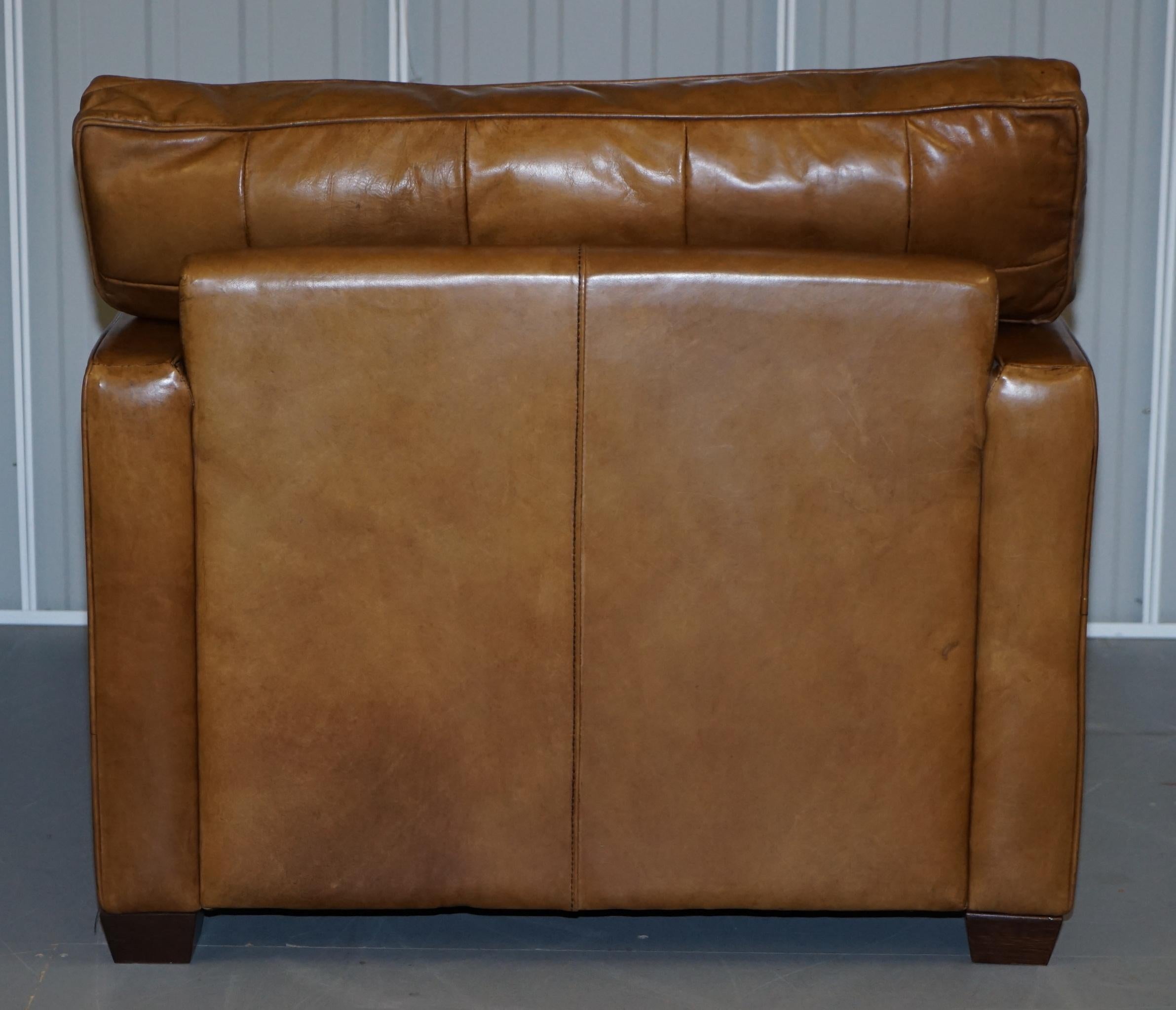 Halo Viscount William Tan Brown Heritage Leather Armchair 5