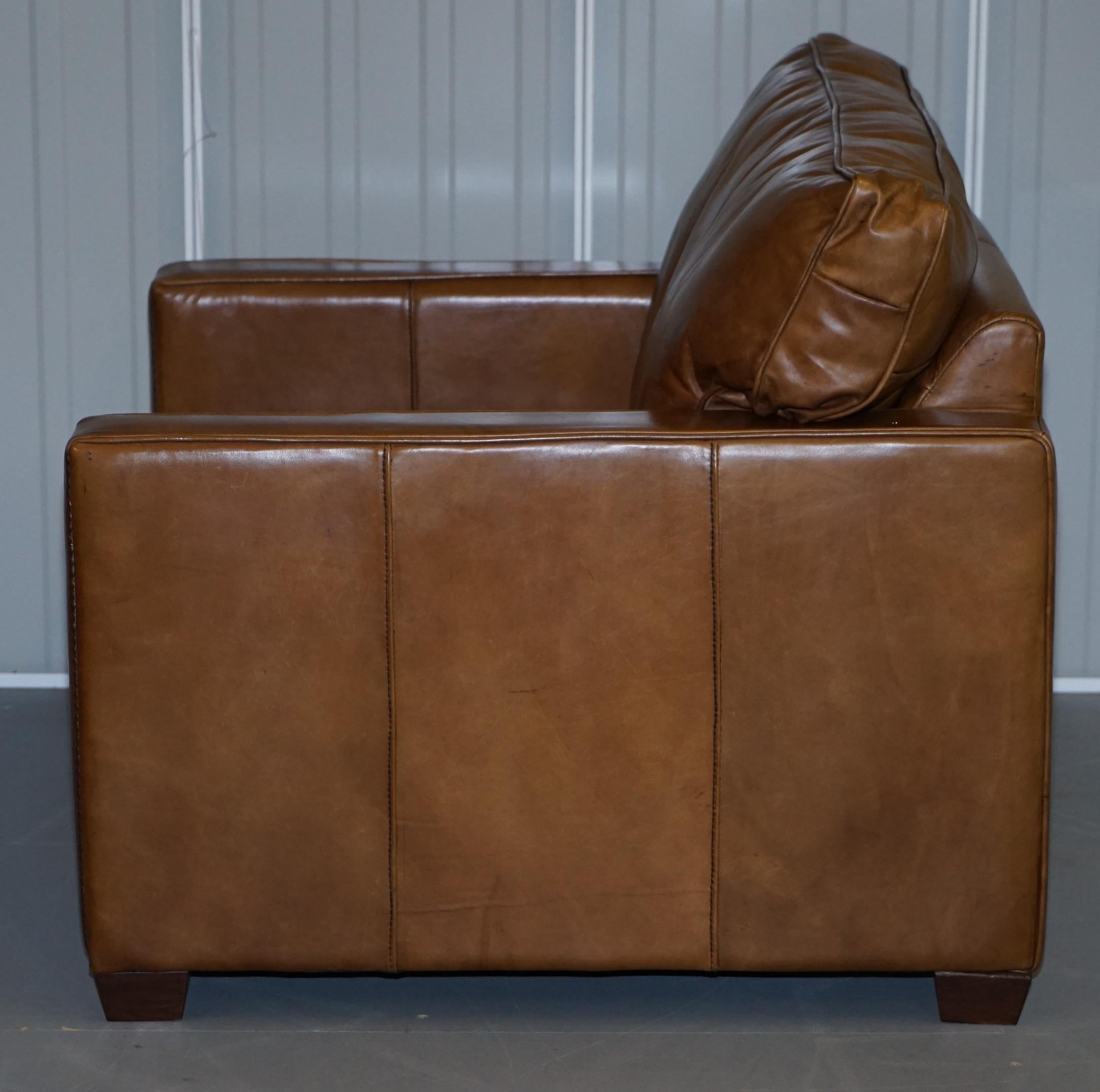 Halo Viscount William Tan Brown Heritage Leather Armchair 6
