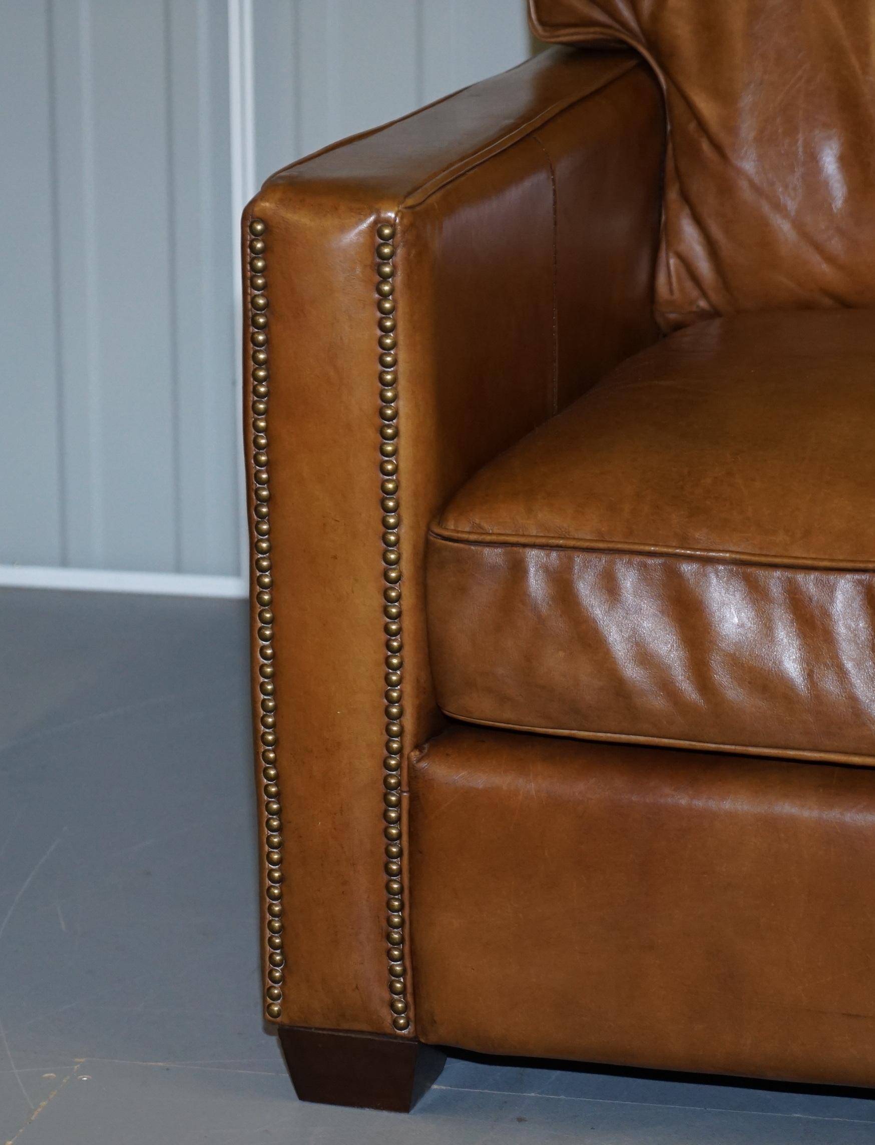Halo Viscount William Tan Brown Heritage Leather Armchair 1