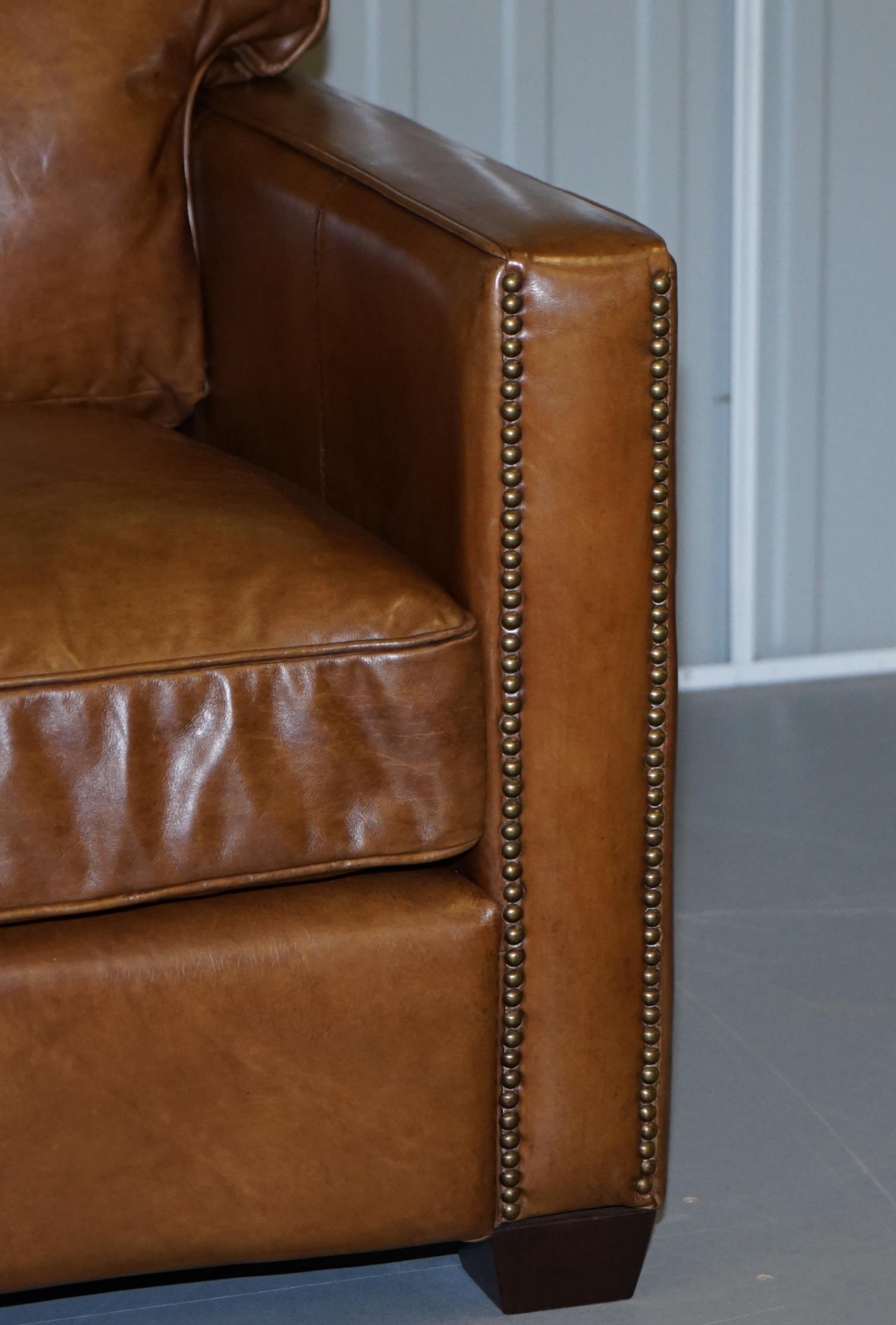 Halo Viscount William Tan Brown Heritage Leather Armchair 2