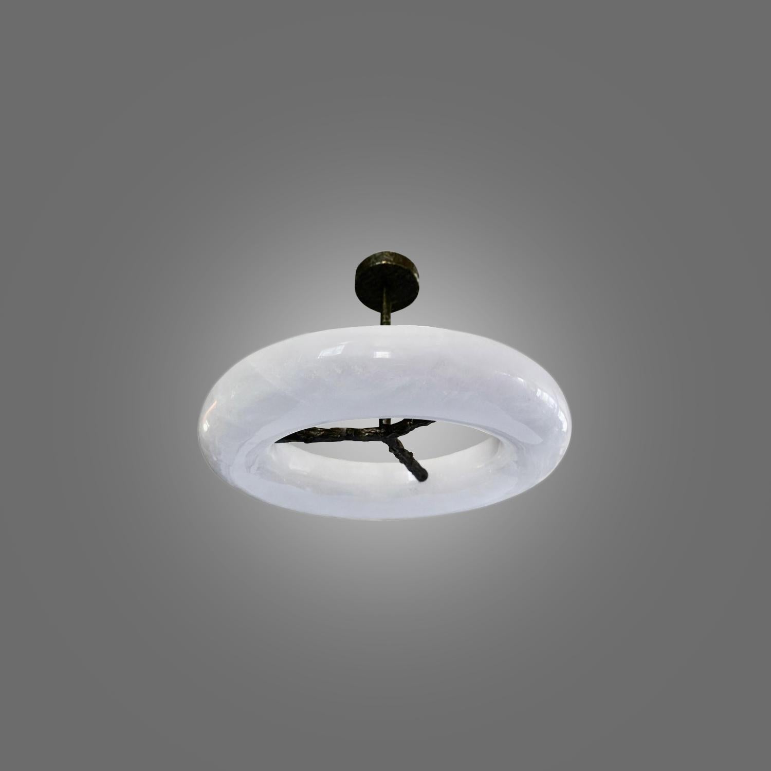 HALO19 Rock Crystal Semi Flush Mount By Phoenix For Sale 1