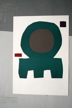 "HALOC" Original Bauhaus Artist Linocut Print, Signed Werner Graeff