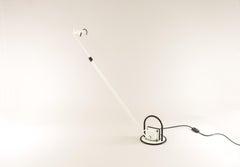 Halogen Adjustable White Table Lamp with Black Details from Italy, 1970s