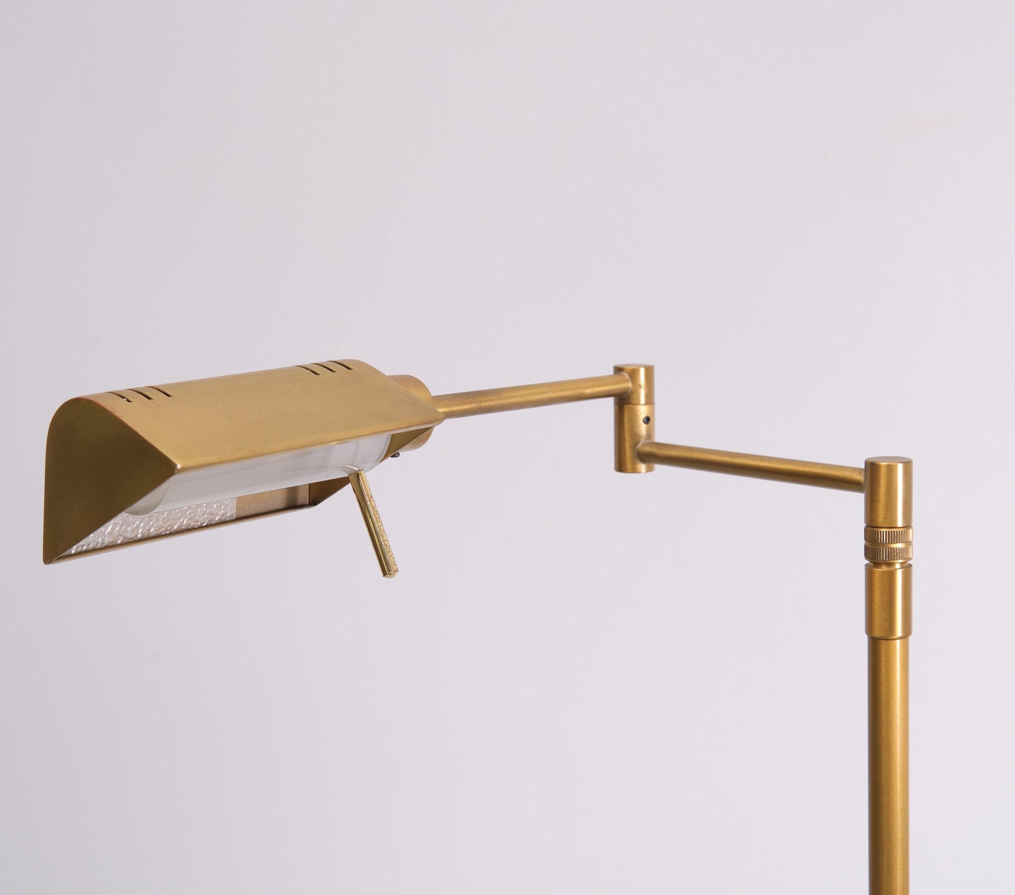 Halogen Brass Swing arm floor lamp 1980s Germany  For Sale 2