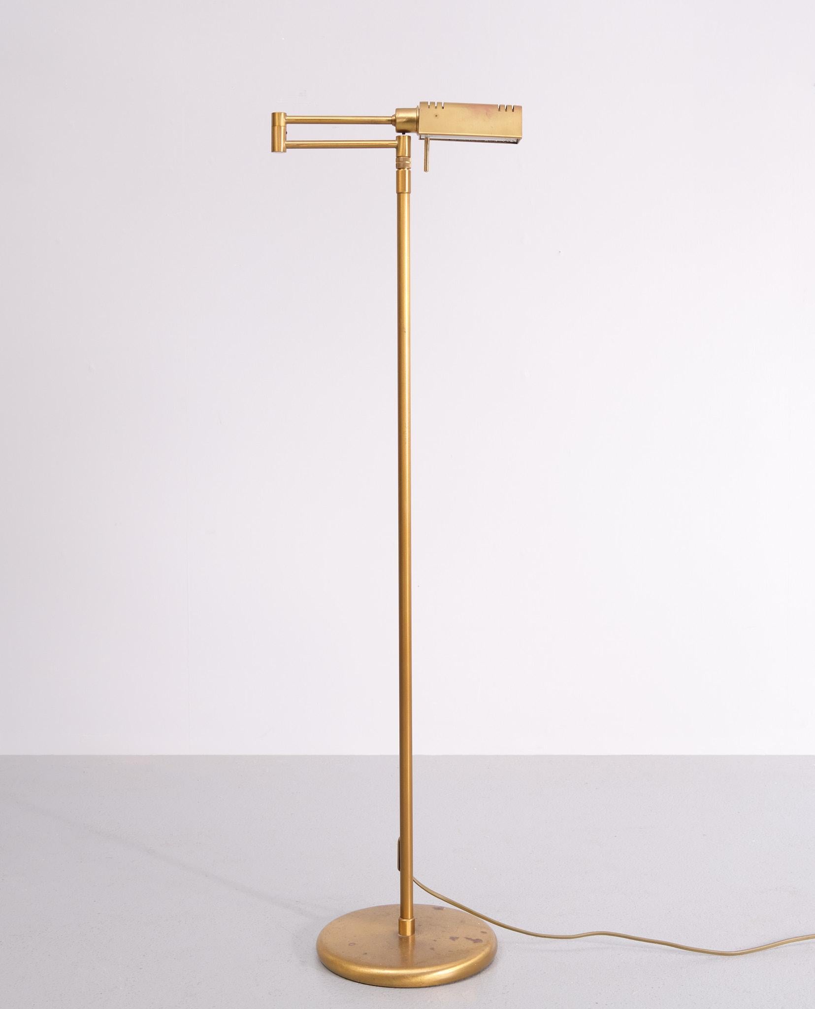 Halogen Brass Swing arm floor lamp 1980s Germany  For Sale 3