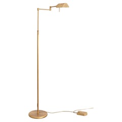 Vintage Halogen Brass Swing arm floor lamp 1980s Germany 