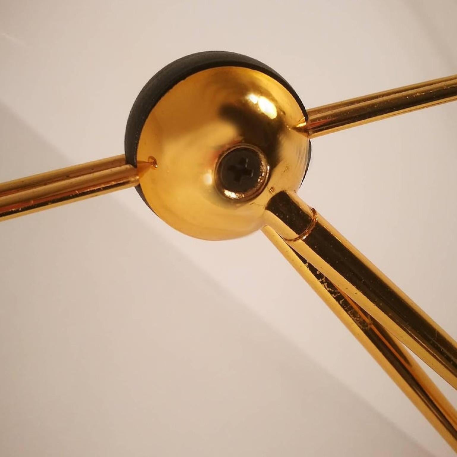 Lampadaire et lampe de bureau halogène de Stephano Cevoli plaqué or, années 1980, Italie Bon état - En vente à Rijssen, NL
