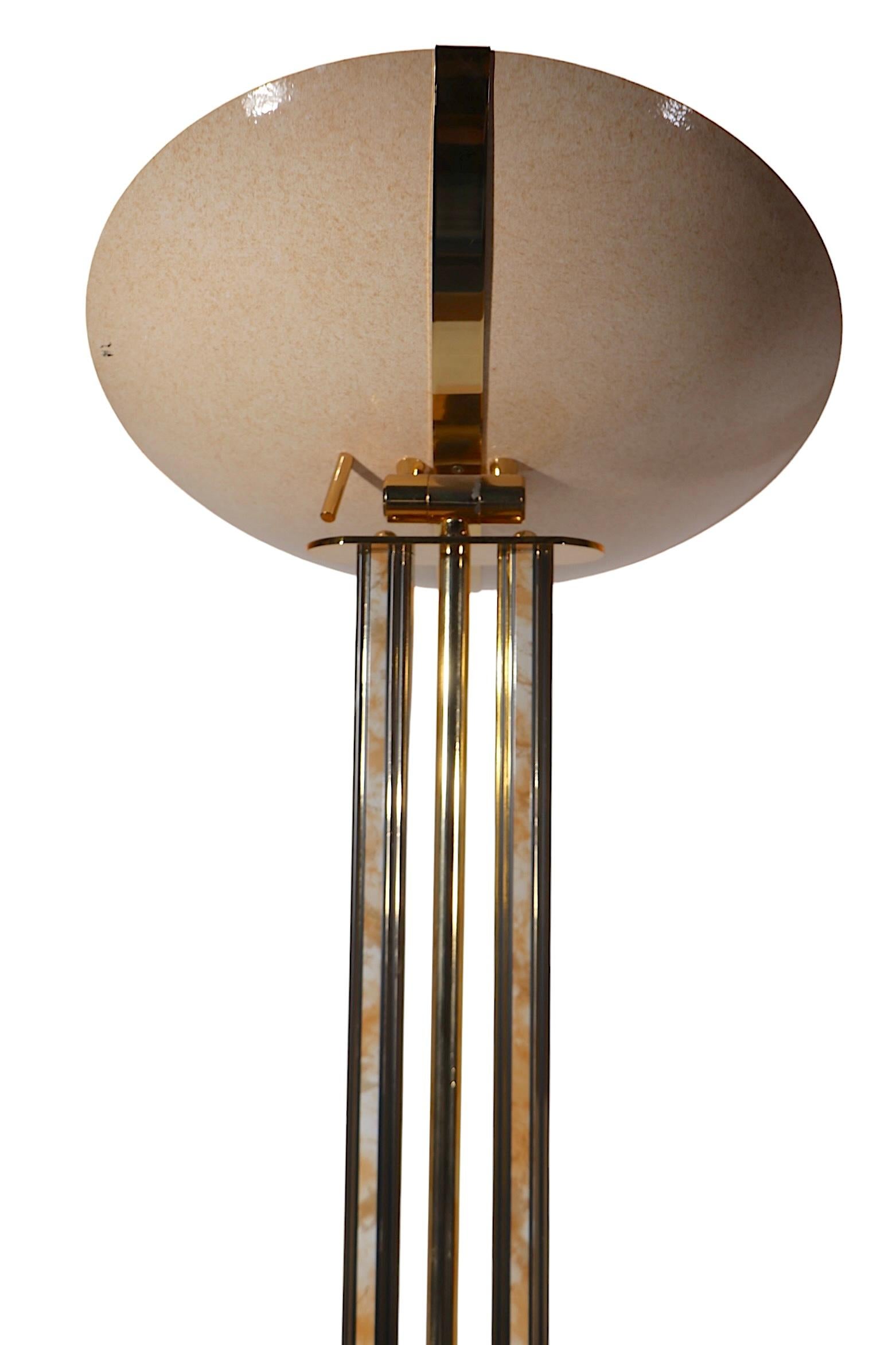 French Halogen Light Torchiere Uplight  Floor Lamp c. 1970/80's