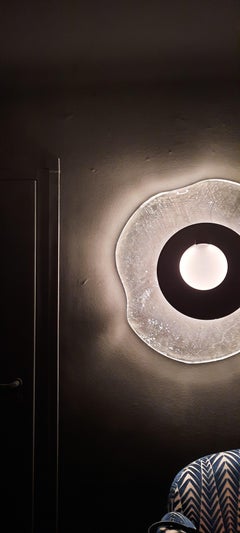 HALOS Monumental illuminated wall sculpture in hand cast glass by Baroncelli