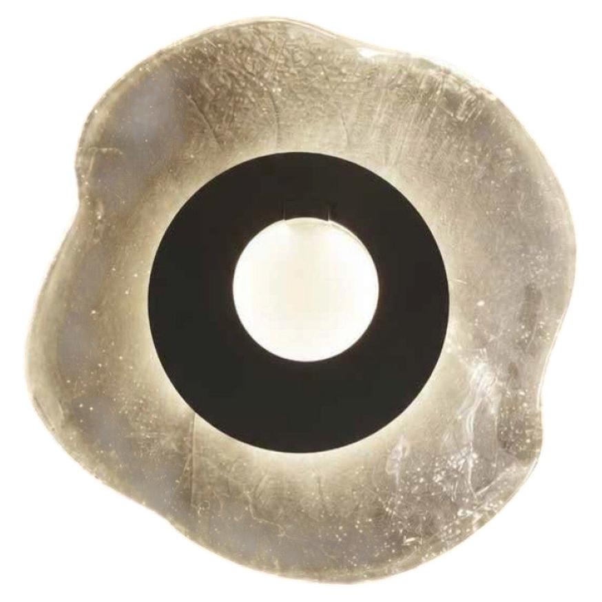 HALOS Monumental wall light in hand cast glass by Baroncelli For Sale