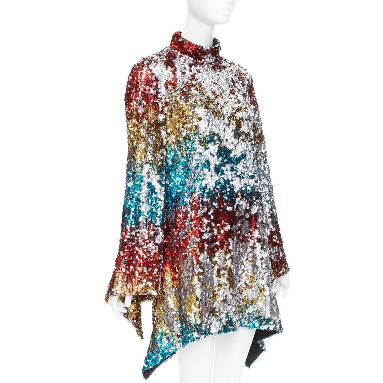 halpern sequin mini dress Halpern Wave-Pattern Sequin Mini Dress