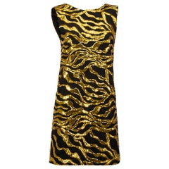 Halpern Black with Gold Sequins Detail Mini Dress Size XS