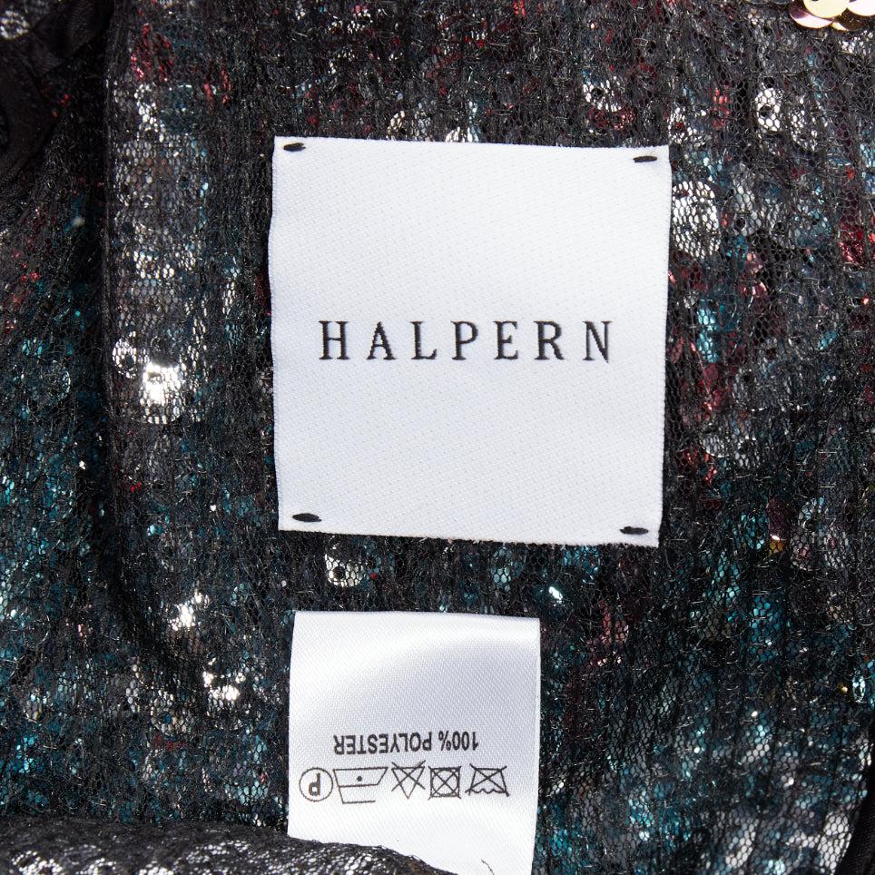 HALPERN haut de soirée à manches évasées et col en entonnoir pailleté multicolore FR40 L en vente 3