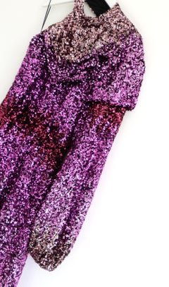 Halpern Pink Ombre Sequin Dress