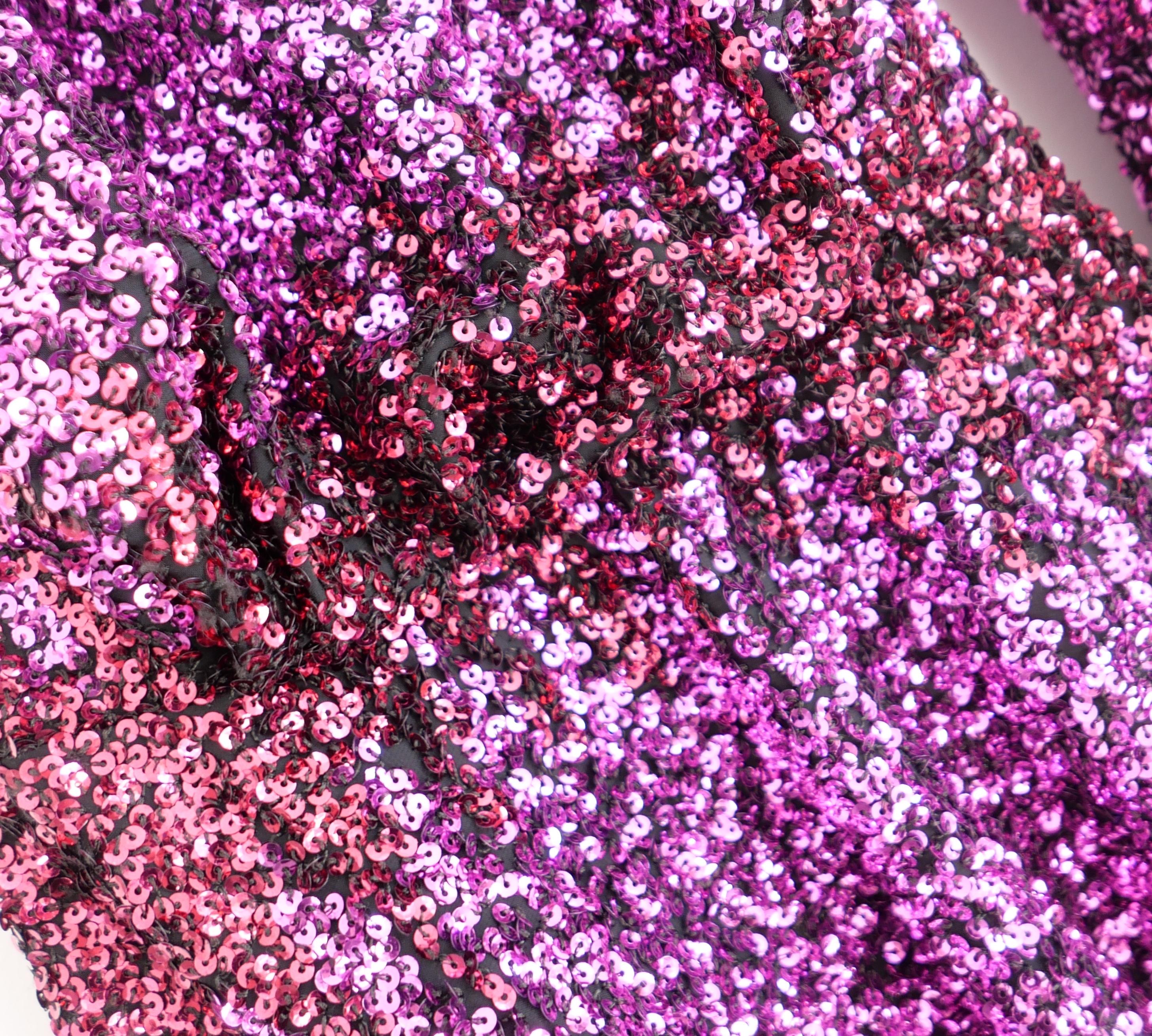 Women's Halpern Pink Ombre Sequin Dress For Sale