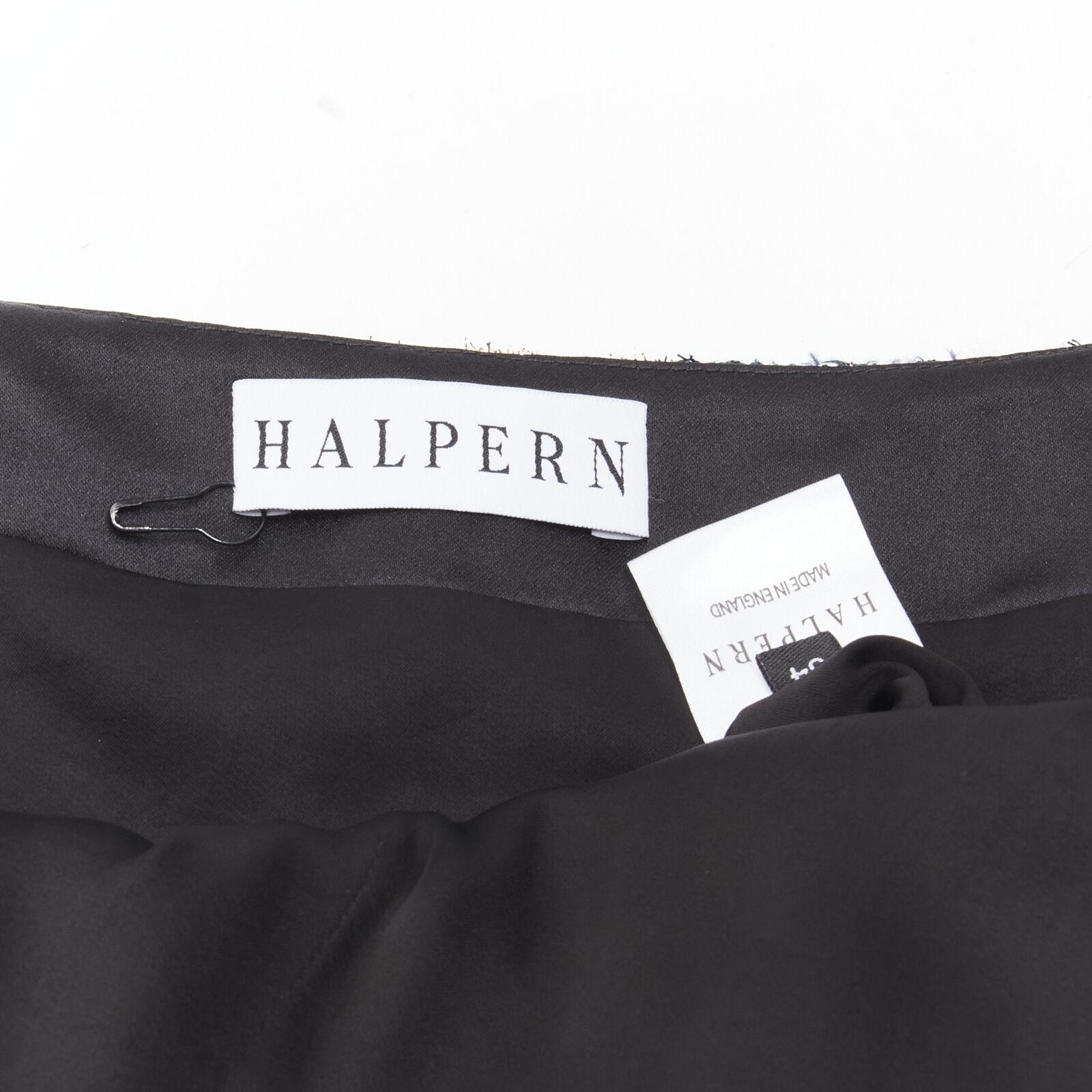 HALPERN red plaid check tweed high slit pencil midi skirt FR34 XS For Sale 3