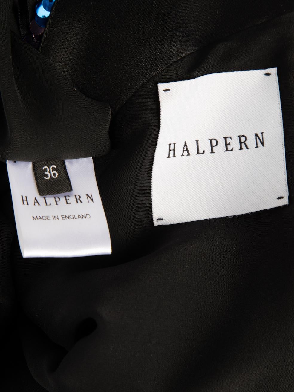 Halpern Women's Multicolour Striped Sequin Halter Neck Dress 1