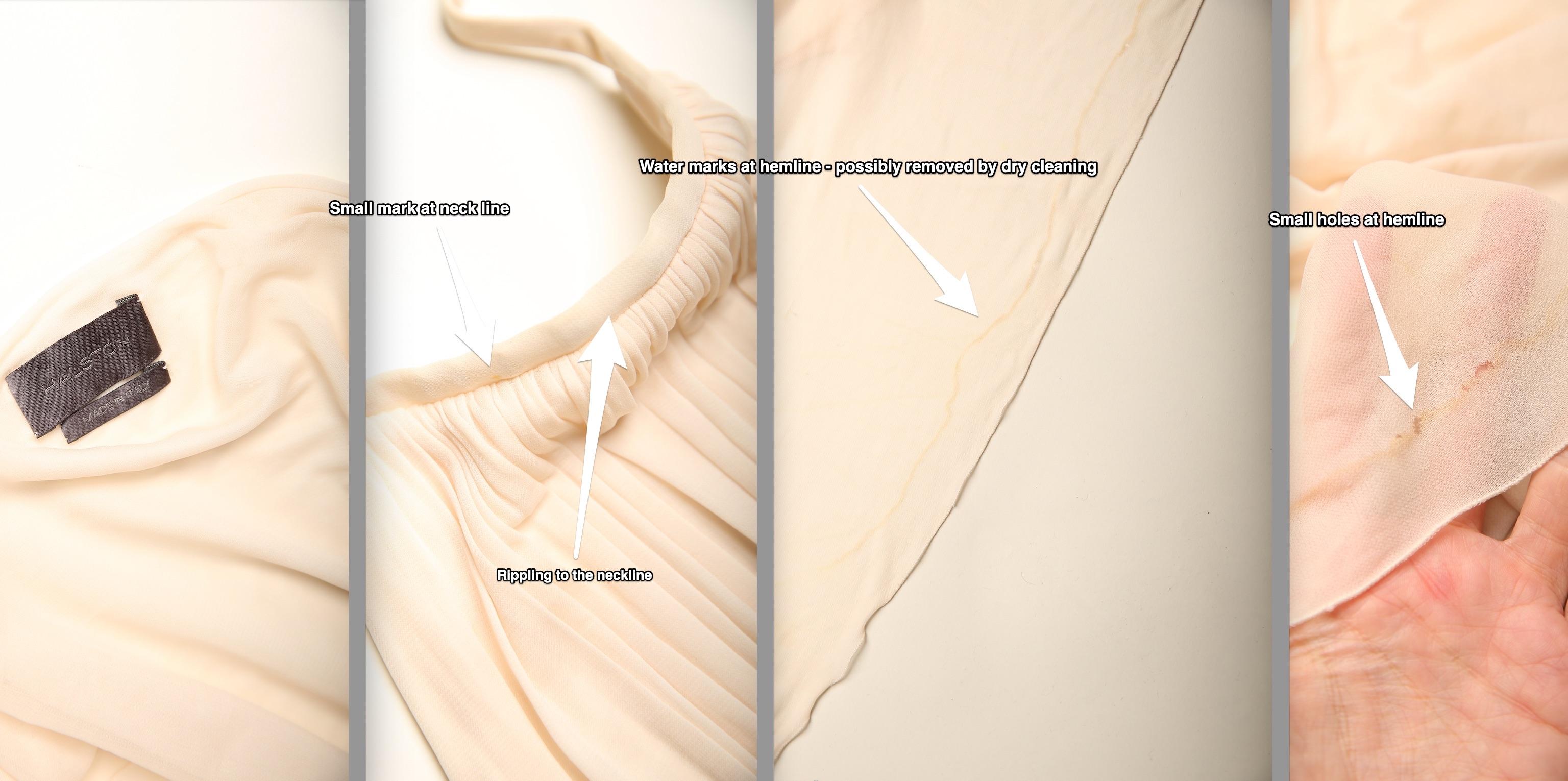 Robe de mariée longue dos nu Halston 09 plissée crème ivoire de style grec, taille 42 10