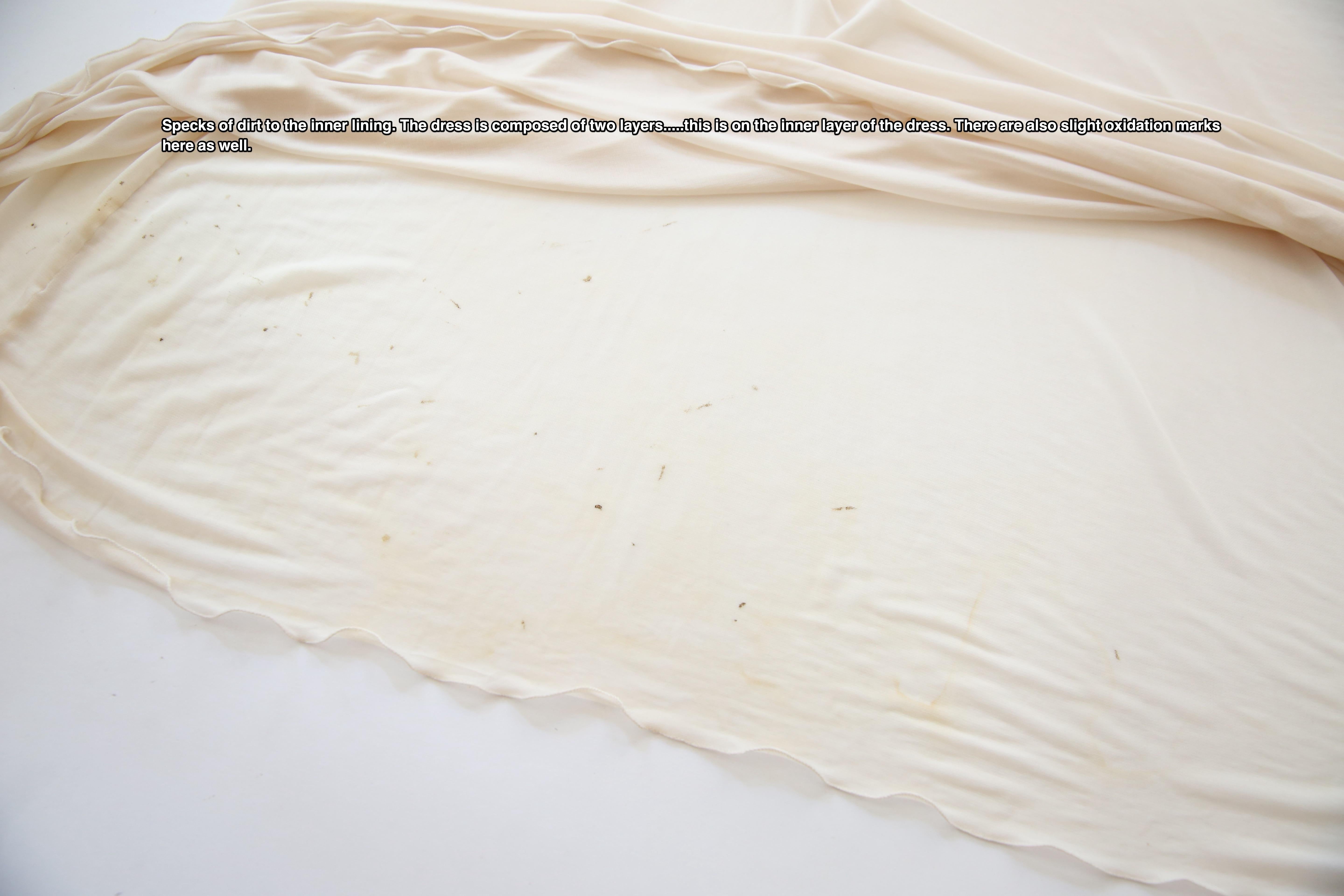 Robe de mariée longue dos nu Halston 09 plissée crème ivoire de style grec, taille 42 14
