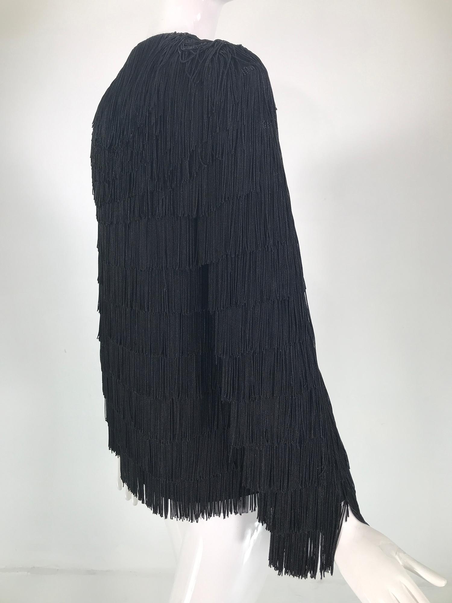 Women's Halston 1970s Black Fringe Jacket 