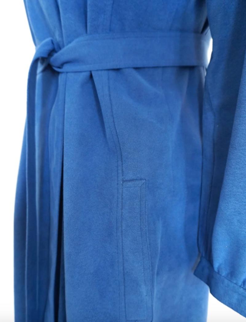 Women's Halston 1970's Blue Ultrasuede Coat Dress