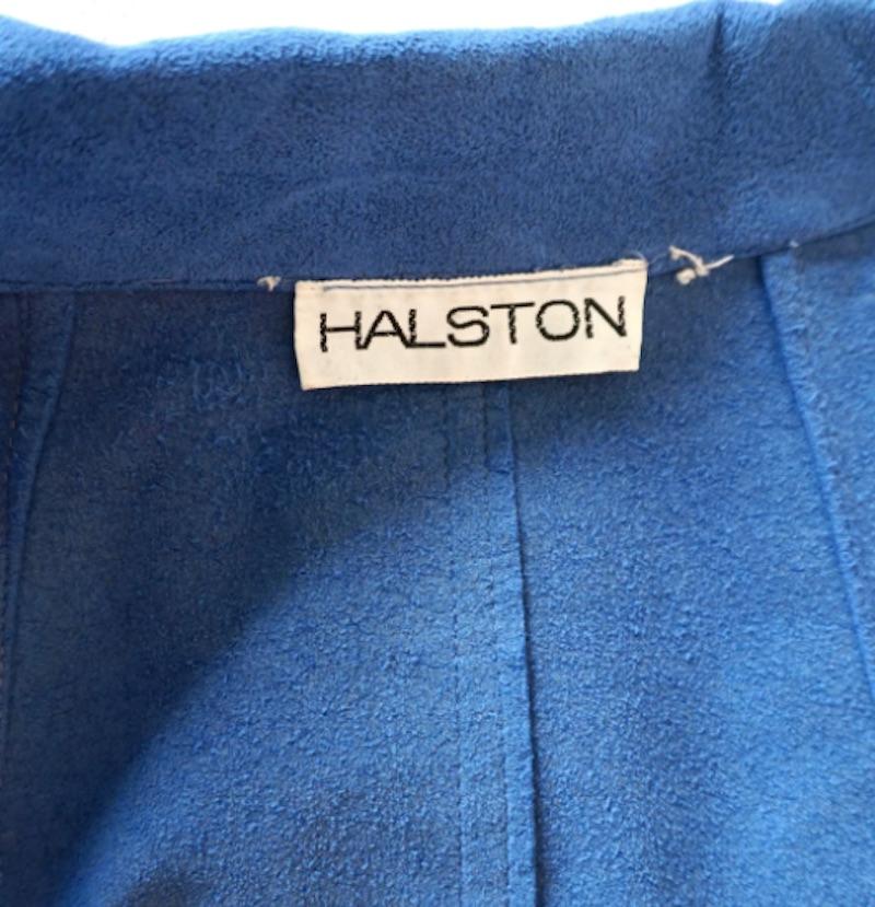 Halston 1970's Blue Ultrasuede Coat Dress 1