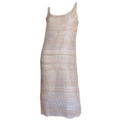 Halston Dokumentiertes Perlenkleid aus den 1970er Jahren