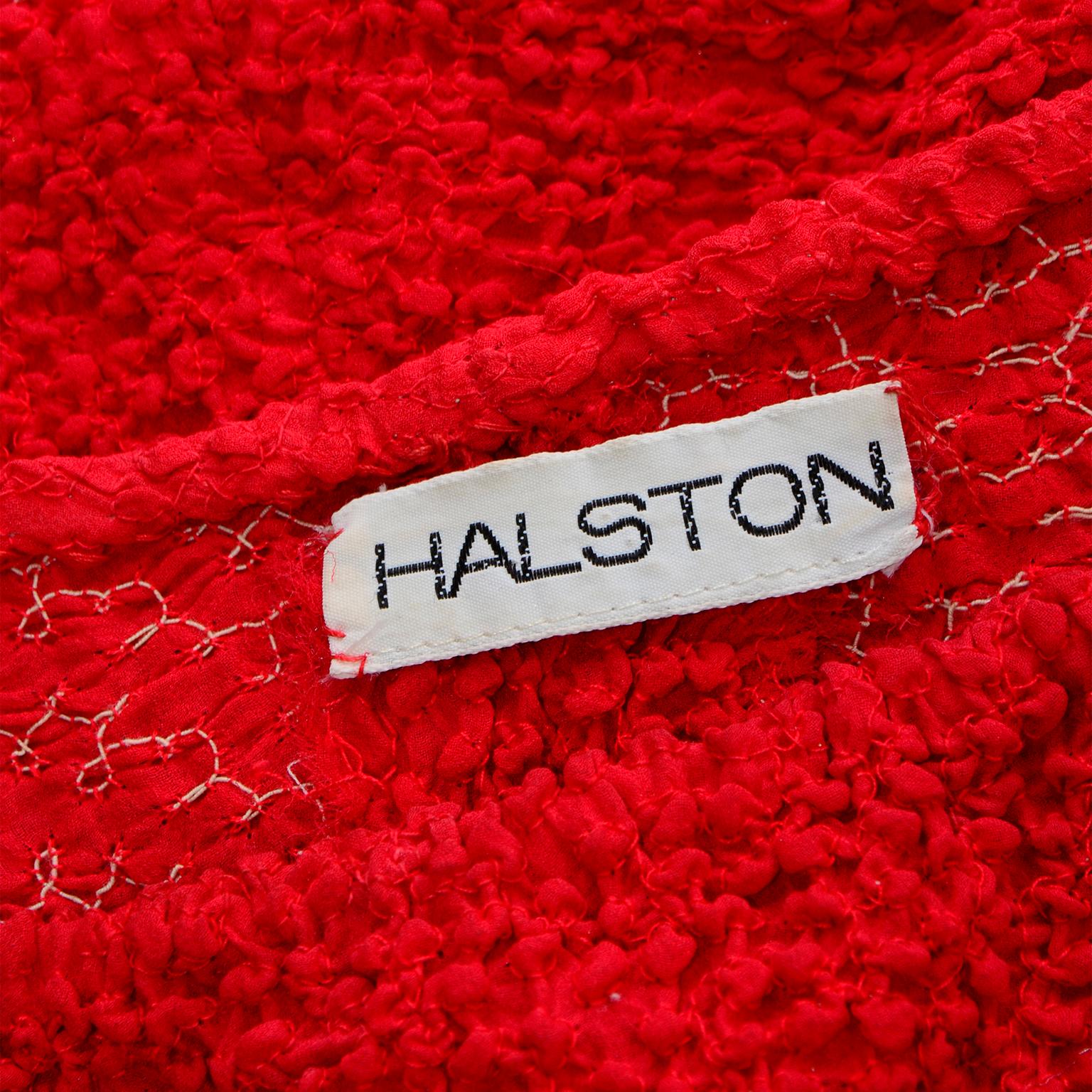 Halston 1970s Vintage Strapless Red Stretch Tube Top  In Excellent Condition In Portland, OR