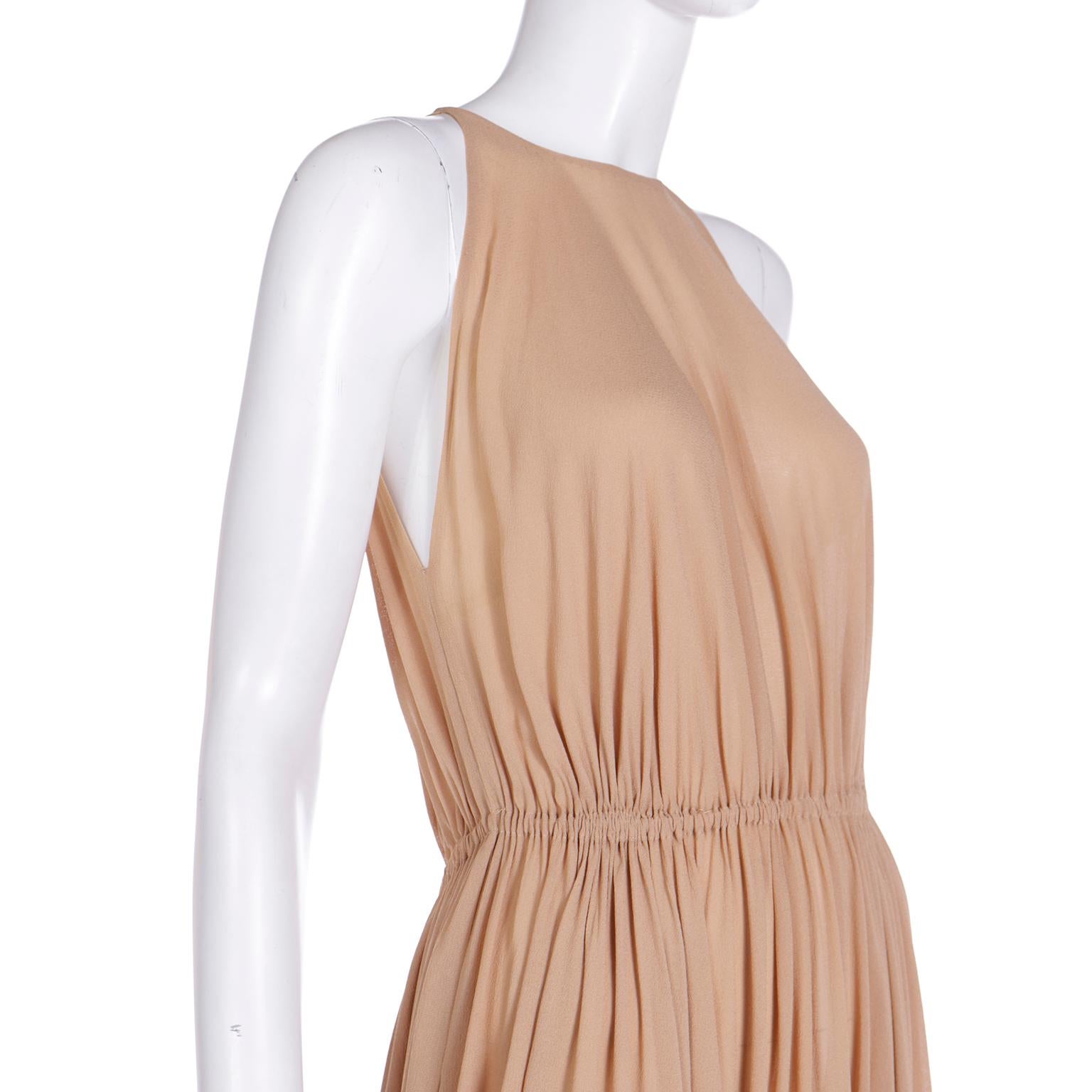 Halston 1975 Documented Vintage Semi Sheer Silk Dress and Cape 2 Piece Ensemble For Sale 6