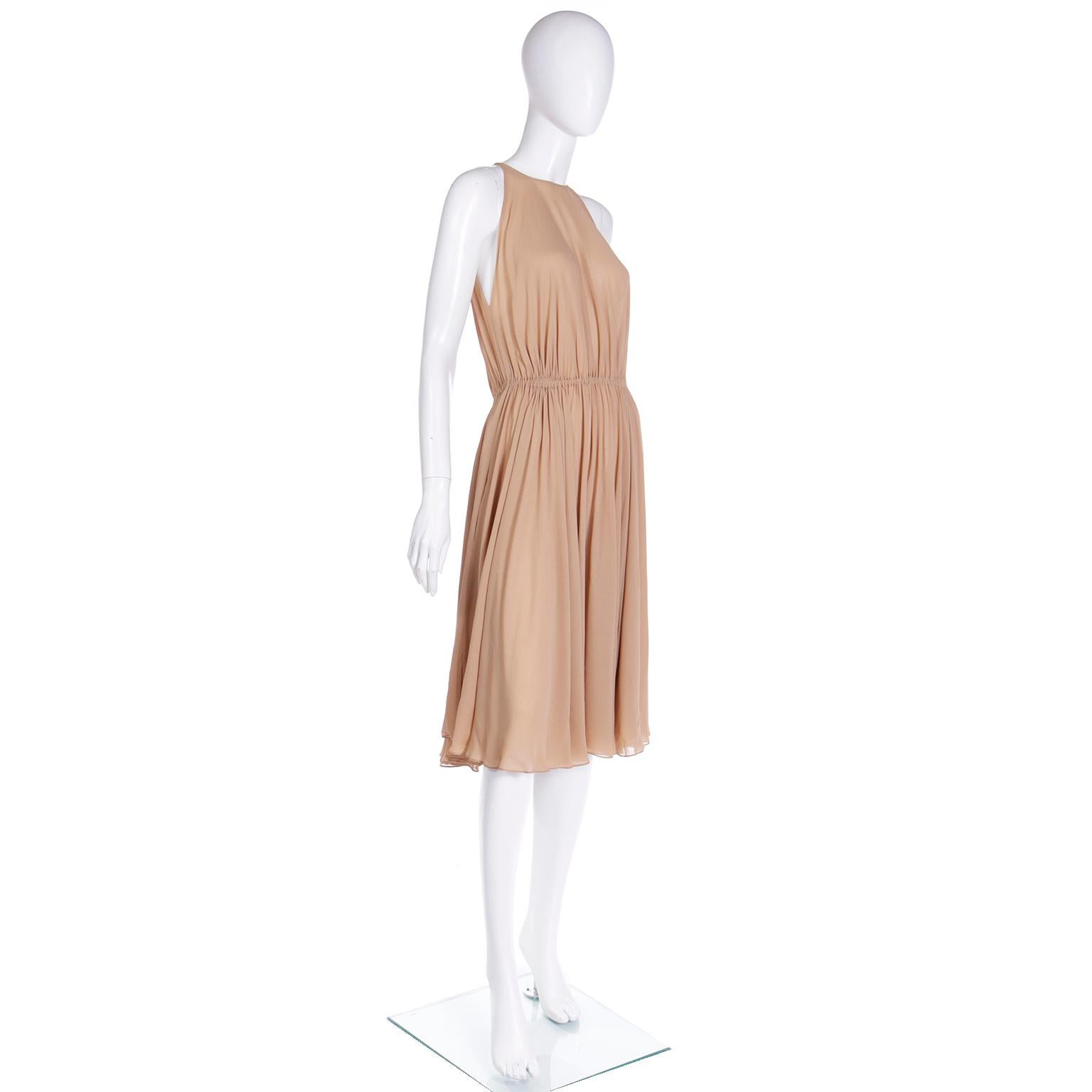 Halston 1975 Documented Vintage Semi Sheer Silk Dress and Cape 2 Piece Ensemble For Sale 7