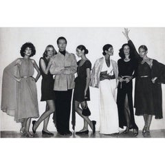 Halston 1975 Documented Vintage Semi Sheer Silk Dress and Cape 2 Piece Ensemble