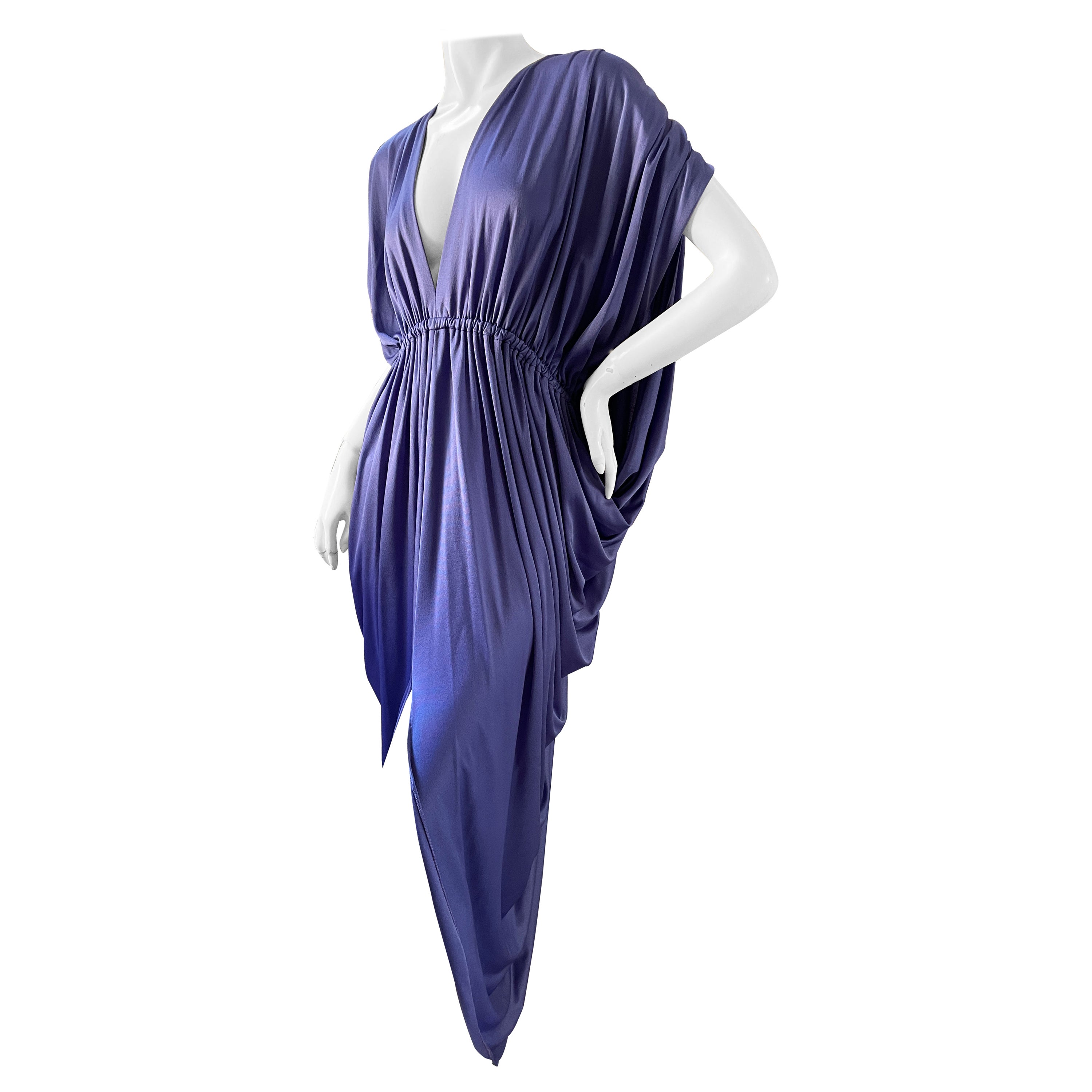 Robe caftan violette des années 1980 de Halston IV