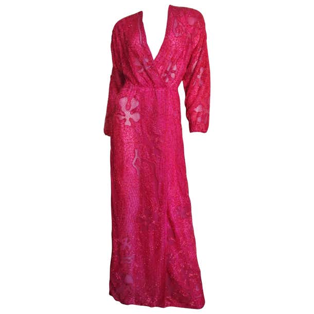 Halston 1970s Wrap Beaded Gown For Sale at 1stDibs | halston wraps ...