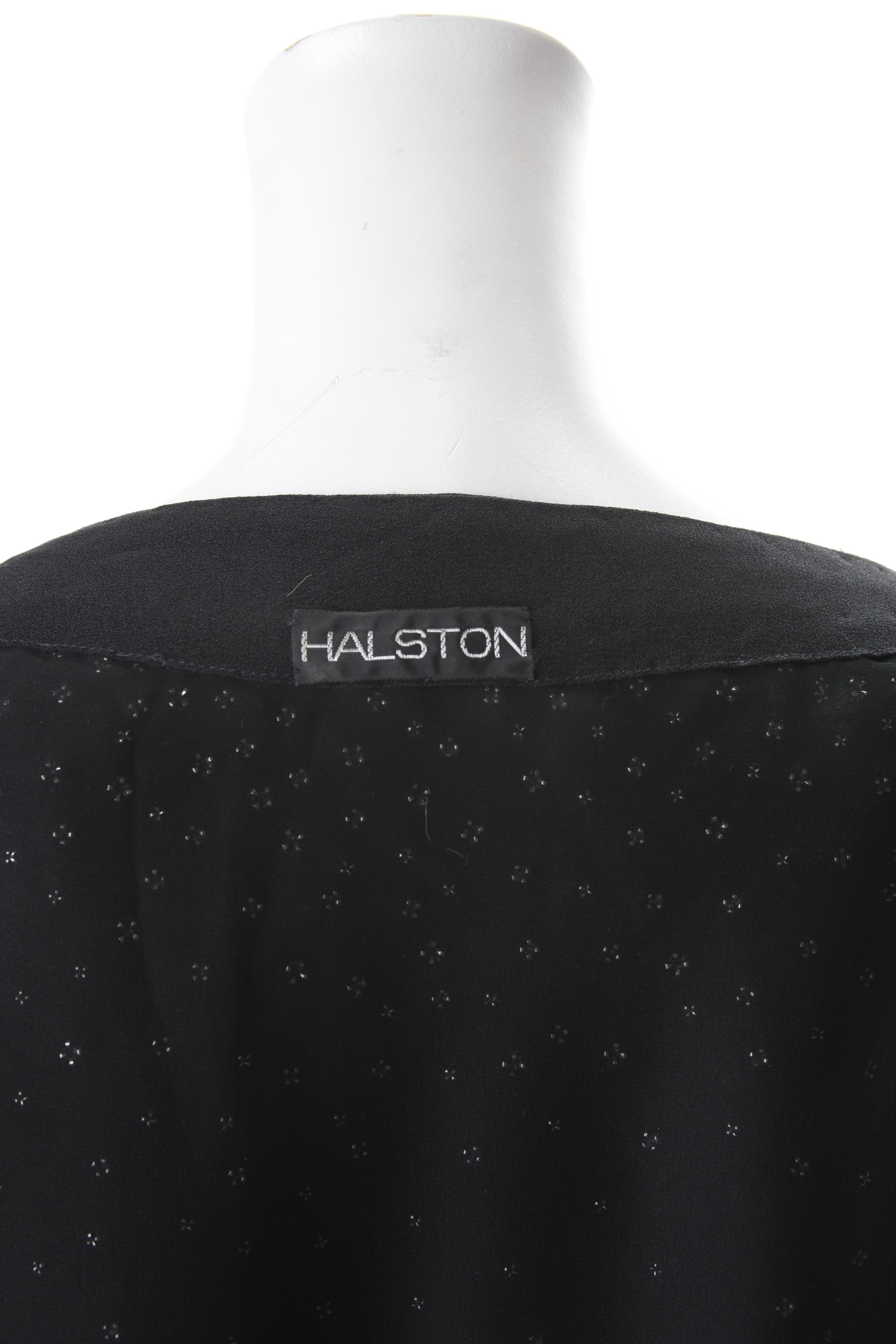 Women's Halston Black Crepe Studded Tunic, c.1970s. For Sale