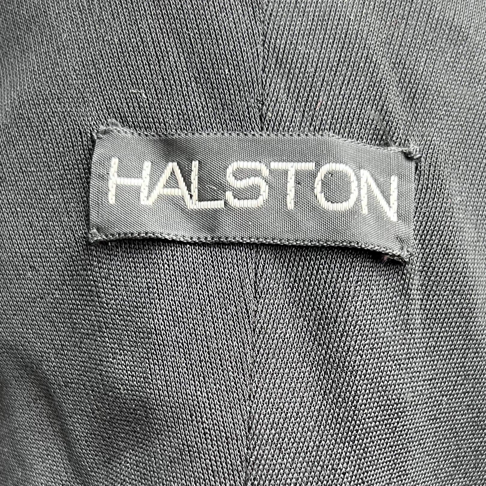 Capo intero in jersey opaco nero di Halston, anni '70 In condizioni buone in vendita a Los Angeles, CA