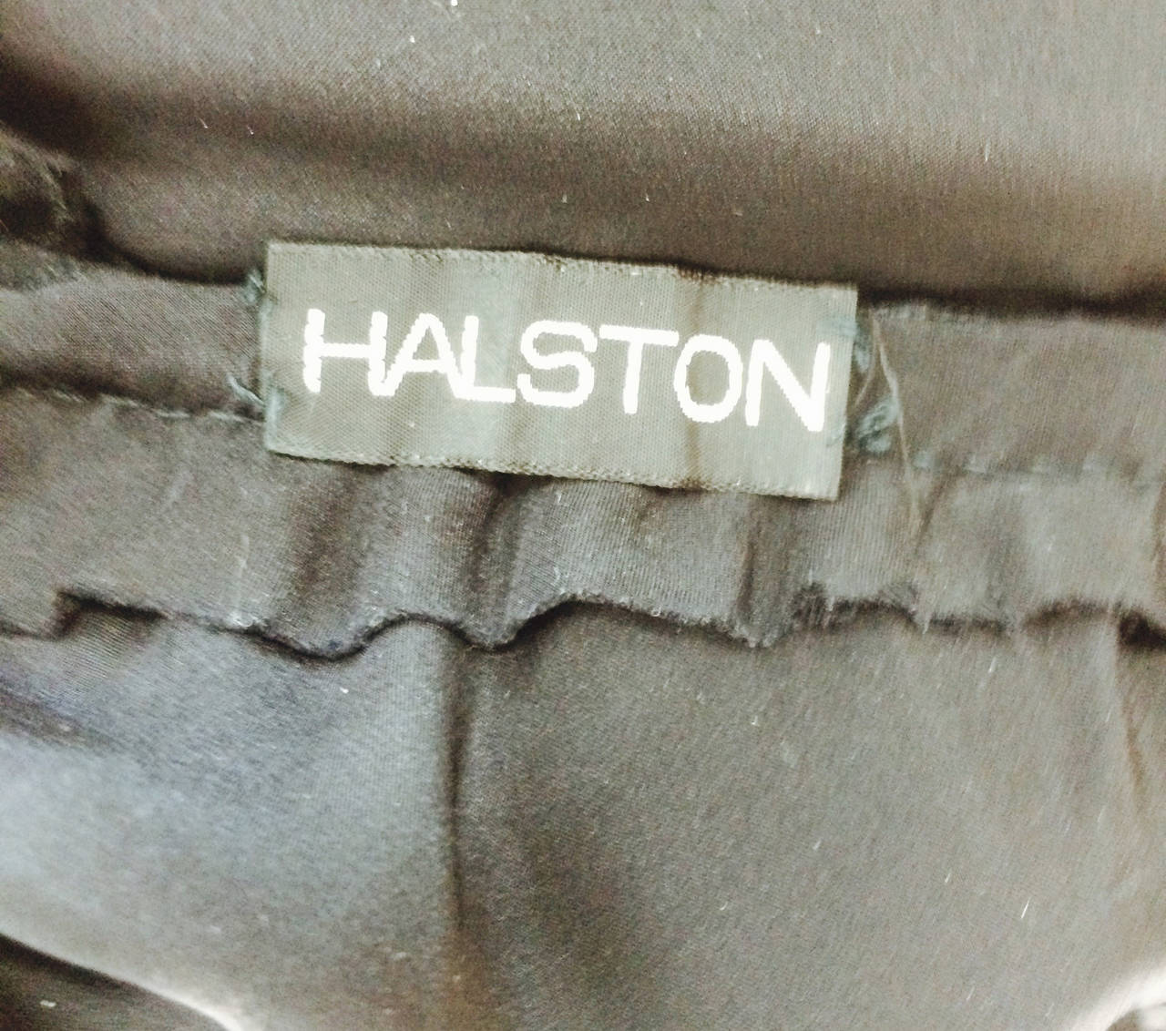 Halston black silk and chiffon silk bias cut cocktail dress 1970s 2