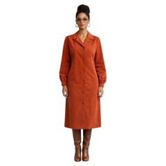 Halston Burnt Orange Ultrasuede Dress, Circa 1970s