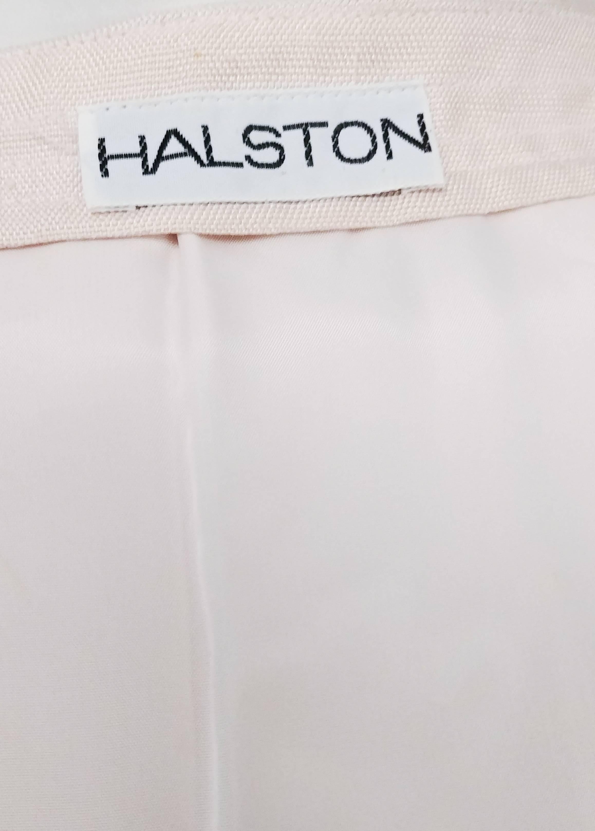 Halston Cream Linen Wraparound Maxi Skirt, 1970s In Good Condition In San Francisco, CA